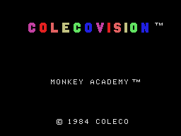 Monkey Academy title screen for Colecovision
